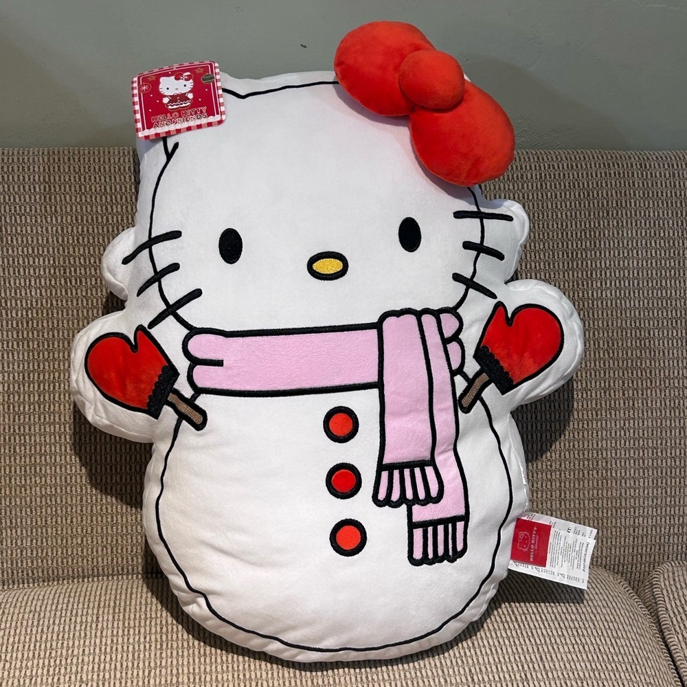 HELLO KITTY AND FRIENDS 18in Plush Character Shaped Xmas Pillow Made By Sanrio